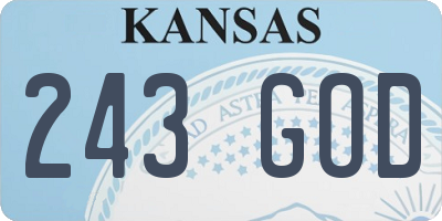 KS license plate 243GOD