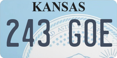 KS license plate 243GOE