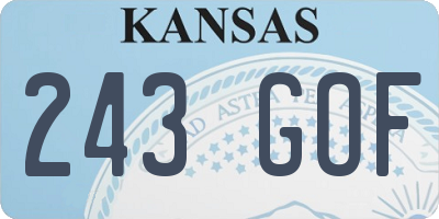 KS license plate 243GOF
