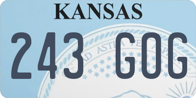 KS license plate 243GOG