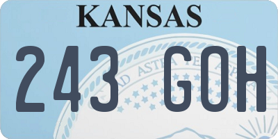 KS license plate 243GOH
