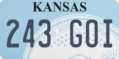 KS license plate 243GOI