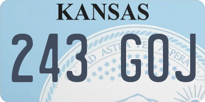KS license plate 243GOJ