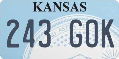 KS license plate 243GOK