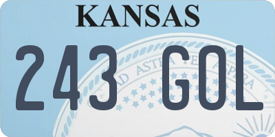KS license plate 243GOL