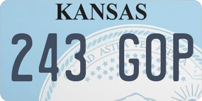 KS license plate 243GOP