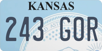 KS license plate 243GOR