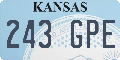 KS license plate 243GPE