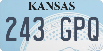 KS license plate 243GPQ