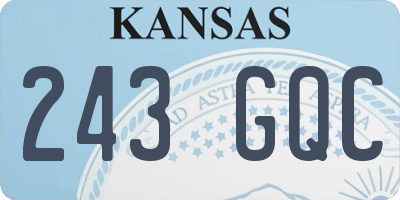 KS license plate 243GQC