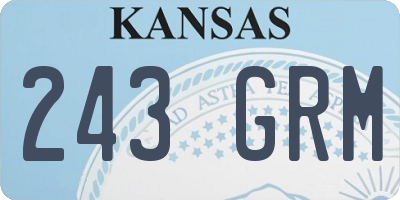 KS license plate 243GRM