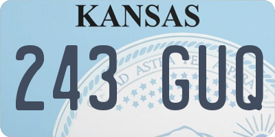 KS license plate 243GUQ