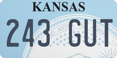 KS license plate 243GUT