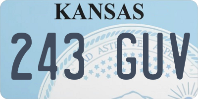 KS license plate 243GUV