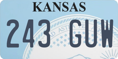 KS license plate 243GUW