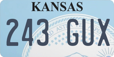KS license plate 243GUX