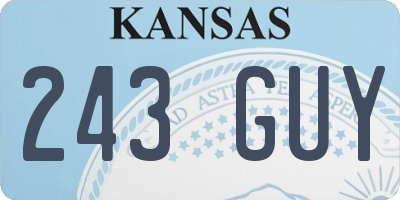 KS license plate 243GUY