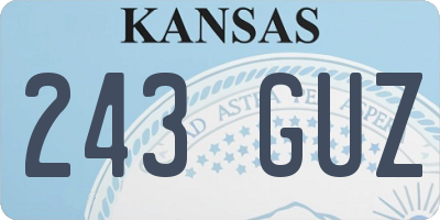 KS license plate 243GUZ