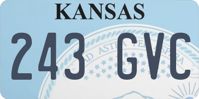 KS license plate 243GVC