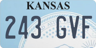 KS license plate 243GVF
