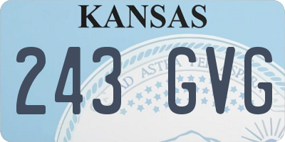 KS license plate 243GVG