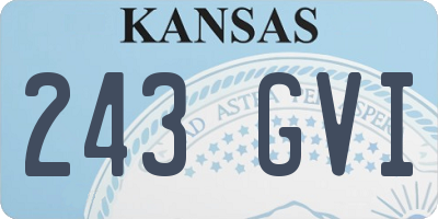 KS license plate 243GVI