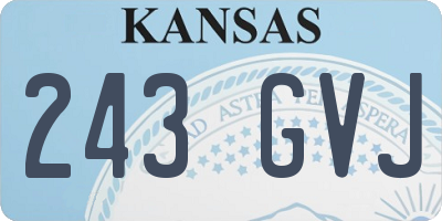 KS license plate 243GVJ