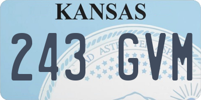 KS license plate 243GVM