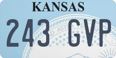 KS license plate 243GVP