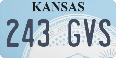 KS license plate 243GVS
