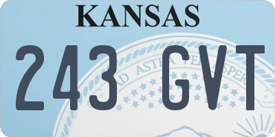 KS license plate 243GVT