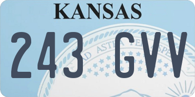 KS license plate 243GVV