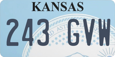 KS license plate 243GVW