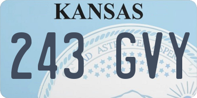 KS license plate 243GVY
