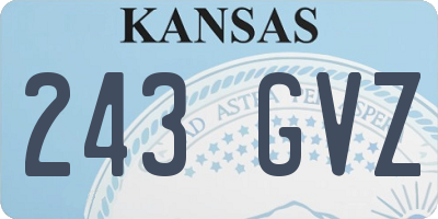 KS license plate 243GVZ