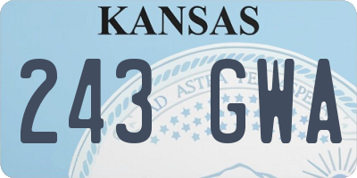 KS license plate 243GWA