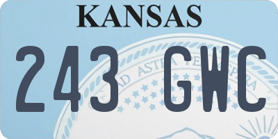 KS license plate 243GWC