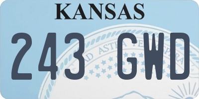 KS license plate 243GWD