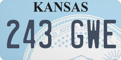 KS license plate 243GWE