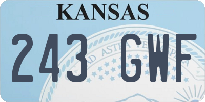KS license plate 243GWF