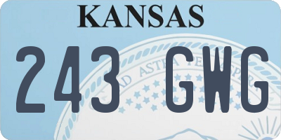 KS license plate 243GWG