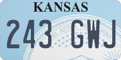 KS license plate 243GWJ