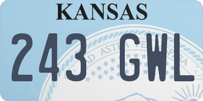 KS license plate 243GWL