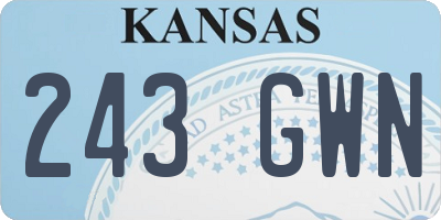 KS license plate 243GWN