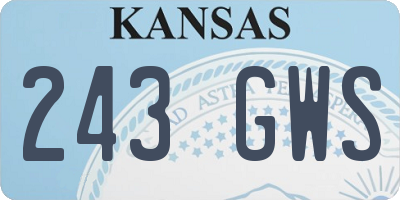 KS license plate 243GWS