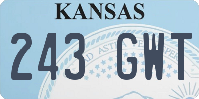 KS license plate 243GWT