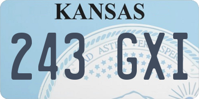 KS license plate 243GXI