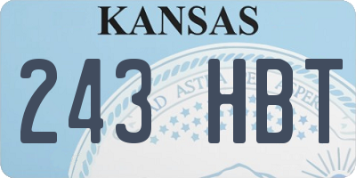 KS license plate 243HBT