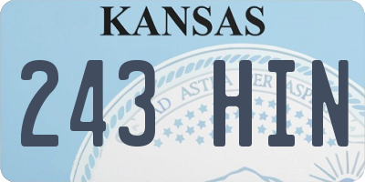 KS license plate 243HIN