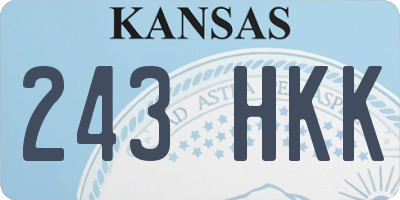 KS license plate 243HKK